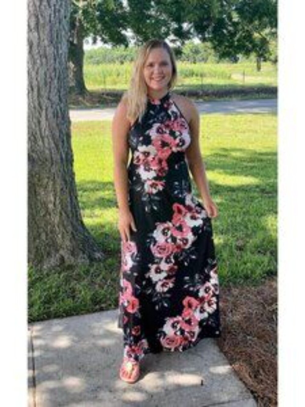 Womens 2024 Summer Maxi Dress Beach Halter Neck Long - Picture 2 of 5